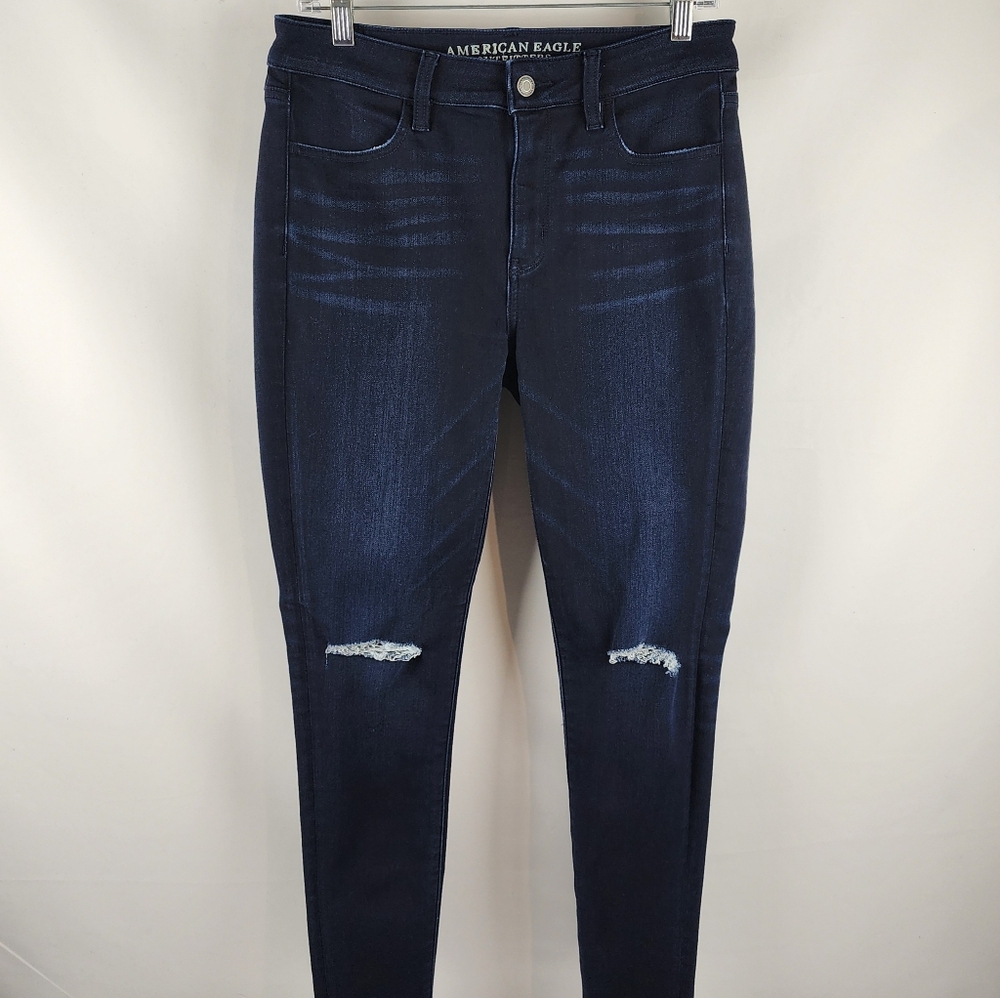 American Eagle Outfitters Jeans Womens 8 Blue Super Stretch X4 Hi Rise Jegging